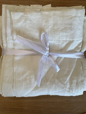 2 Pottery Barn Belgian Flax Linen  Curtains - Classic Ivory 50 X 84 Cotton Lined - Image 1 of 3