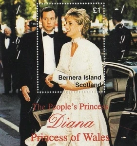 SELLO STAMP PRINCESA DEL PUEBLO DIANA PRINCESA DE GALES ISLA BERNERA ESCOCIA MNH - Imagen 1 de 1