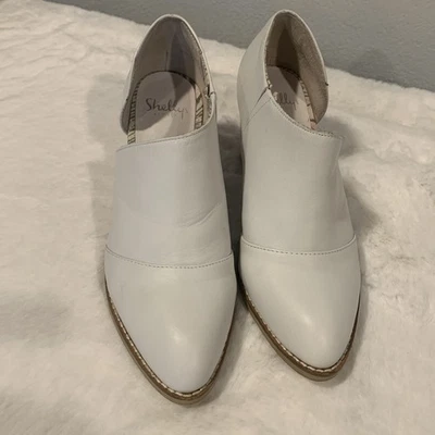 Shellys London Womens White Leather Slip On Ankle Booties Boots Sz 7.5 - Image 1 of 4