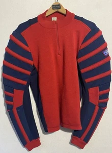 CB Sport Moto Racing Sweater Wool Navy Blue Red Men's Medium Rare Motorcycle VTG - Picture 1 of 4
