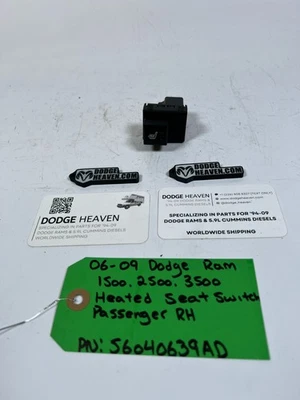 Interruptor de asiento térmico derecho Dodge Ram 1500-3500 2006-2009 OEM 56040639 Foto 1 de 4