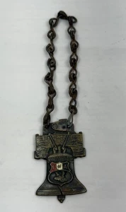 Medaglione campana liberty Foresters of America 1917 su catena - Foto 1 di 4