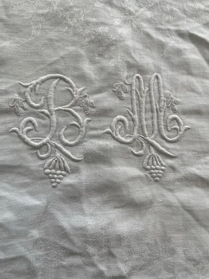 anciennes Serviettes de table Monogramme B M/ Linge Ancien Old  napkins/7441V8 - Photo 1/4