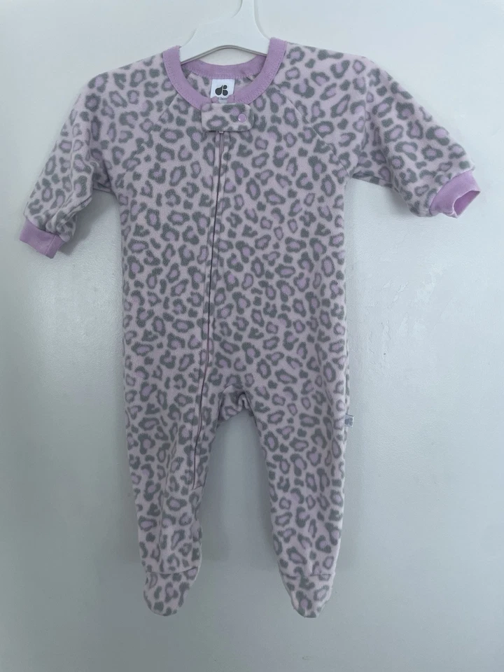 Bebé Niña Recién Nacida 1 Pieza Estampado Leopardo Cremallera Footie Manga Larga Pijamas Rosa 12M Foto 1 de 4