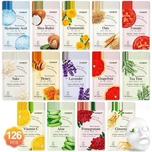 126 Pack Sheet Face Masks Skincare, Bulk Facial Mask Gifts Set for Women Skin... - Picture 1 of 7
