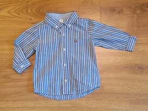 Baby GAP Blue Striped Long Sleeve Button Down Shirt Boys Size 18-24 months - Picture 1 of 2