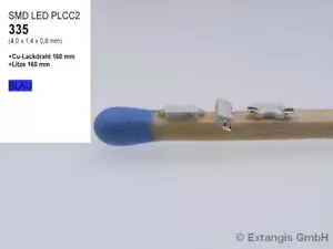 100 x SMD LED Mini PLCC2 335 BLAU mit CU-DRAHT oder LITZE blue blauw prewired - Bild 1 von 3