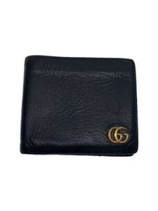 GUCCI Cartera Doble Plegable Negra Para Hombre Usada - Imagen 1 de 6