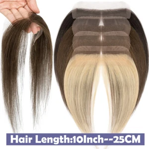 Women Forehead Hairline Toupee Human Hair Skin Lace Hairpieces Hair Topper Wigs - Picture 1 of 24