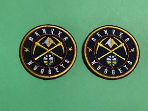 NBA Basketball Team Denver Nuggets Iron/Sew On Badge Patch Set Of 2 Brand New - Picture 1 of 4