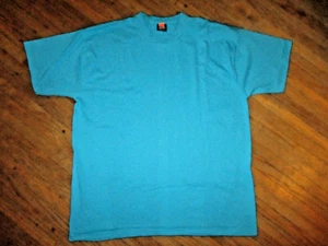Neu aus altem Lagerbestand Vintage LEERES FRUIT OF LOOM BESTES T-SHIRT uni EINZELNAHT türkis MÄNGEL XL - Bild 1 von 5