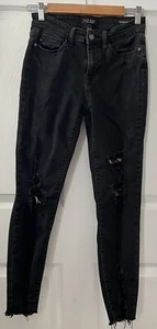 Judy Blue Mid-Rise Black Distressed Leopard Patch Skinny Fit Jeans - Size 3/26 - Picture 1 of 12