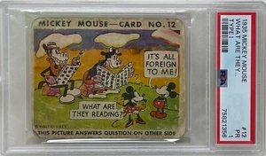 1935 Mickey Mouse Gum Card Type I What Are They... #12 WALT DISNEY PSA PR 1 - Picture 1 of 2