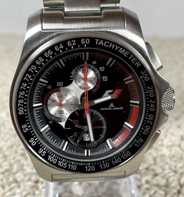 RELOJ JACQUES LEMANS HOMBRE FORMULA 1 GP CRONÓGRAFO ALARMA FECHA CUARZO F5015 NUEVO EN CAJA Foto 1 de 4