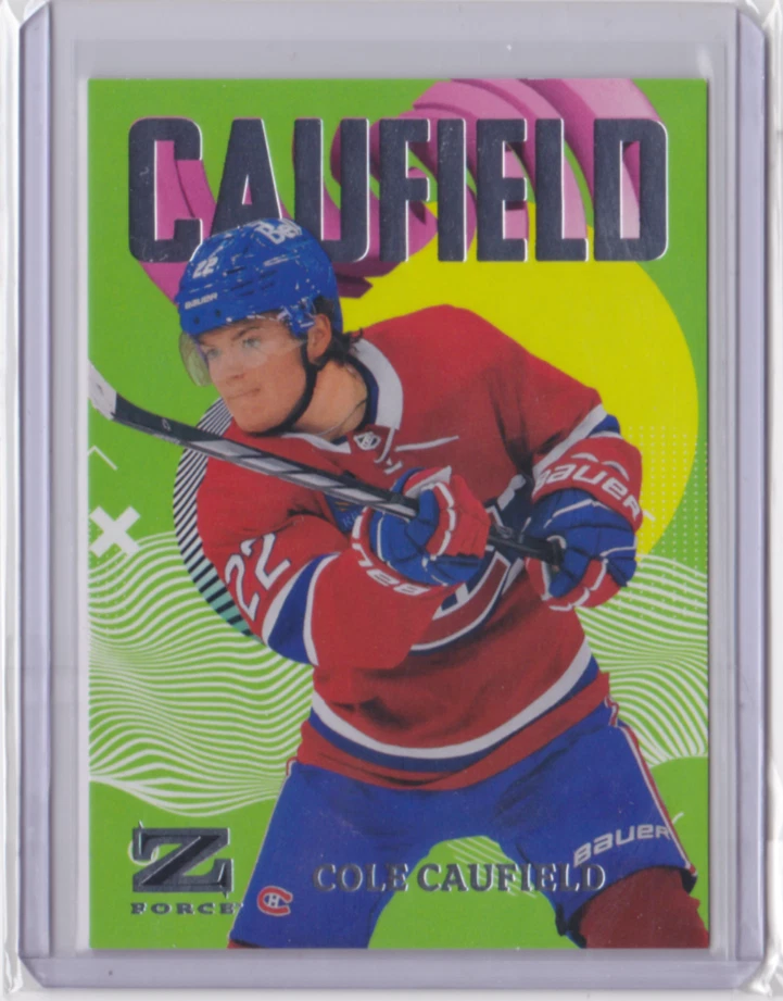2023-24 SKYBOX METAL UNIVERSE Z-FORCE INSERT COLE CAUFIELD #3 MONTREAL CANADIENS - Image 1 of 2