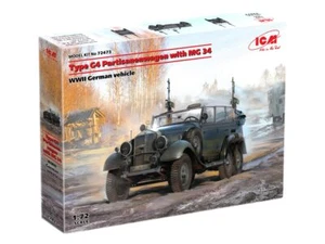 Mercedes W3 Typ G4 Partisanenwagen + MG 34 WW2 Maßstab 1:72 Modellbausatz ICM 72473 - Bild 1 von 11
