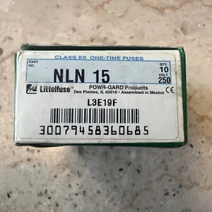 Littelfuse NLN15 Class K5 250V Box 10-New - Picture 1 of 4