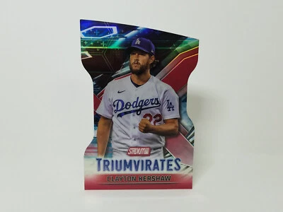 2023 Stadium Club #T-24 Clayton Kershaw, Dodgers - Triumvirates Red Parallel - Image 1 of 2