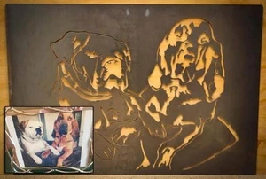 24" Pet Photo to Steel Conversion Friends Anniversary Metal Art Home Decor - Picture 1 of 1