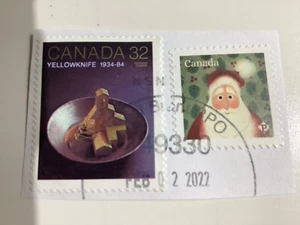 Canada Used Stamps on Paper - Christmas, Yellowknife - Picture 1 of 1