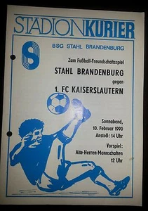 RAR Programm 1990 Stahl Brandenburg 1.FC Kaiserslautern DDR Stadionheft FCK - Bild 1 von 1