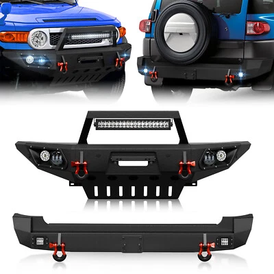 Front /Rear Bumper For 2007-2014 Toyota FJ Cruiser 1st Gen W/ D-rings&LED Lights Foto 1 de 4