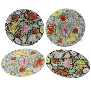 Vintage Mille Fleur Chinese Export Plates Set Porcelain Floral Decor Set Of 4 - Picture 1 of 24