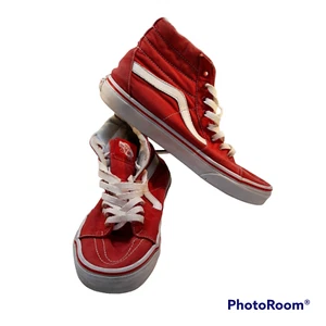 Vans SK8-Hi High Top Size M 9 / W 10.5 Sneakers Skate Shoes Red NEED INSOLES - Picture 1 of 11
