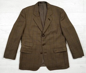 DAKS Signature Men's Brown Overcheck Wool Blazer / Jacket, Size 25 - Picture 1 of 11