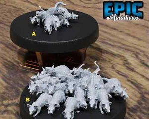Set Rat Swarm, Fantasy, RPG, da tavolo, fatto a mano, da collezione, modello - Foto 1 di 1