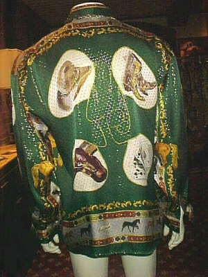 CAMISA DE SEDA METÁLICA PARA NIÑOS NUEVA CON ETIQUETAS TEMA VAQUERO JUGADOR ÚLTIMO XLARGE Foto 1 de 4