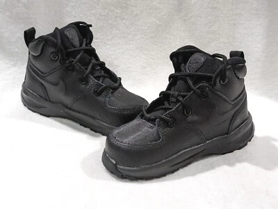 Nike Manoa LTR (TD) Black Leather Toddler Boy's Boots - Size 6/7C NWB BQ5374-001 - Image 1 of 4