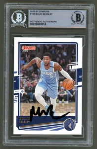 Tarjeta Donruss #126 (Beckett) Minnesota Timberwolves 2020-21 firmada por Malik Beasley - Imagen 1 de 2