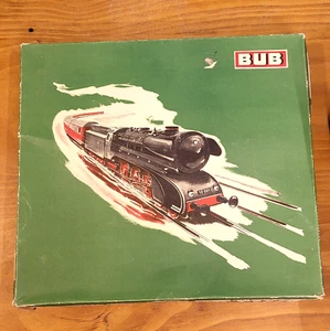 Juego de tren de juguete de hojalata vintage raro BUB Great Western cuerda con pista Alemania Occidental - Imagen 1 de 14