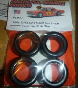 PPP NASCAR 1/25 LMSF FIRESTONE LATE MODEL 60-70s TREAD TIRES SET STOCK CAR - Picture 1 of 2