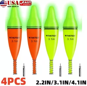 4pcs LED fishing bobbers Illuminated Floaters Perfect for Night Fishing 4.1" US - Picture 1 of 12