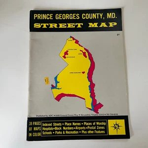 Prince Georges PG Co County MD Mapa de calles Libro Atlas Maryland ADC 1988 De colección - Imagen 1 de 8