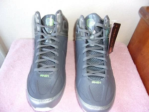 BRAND NEW BOY'S AND1 GREY w/ LIME TRIM ATHLETIC HIGH TOP SHOES w/ LACES - Picture 1 of 7