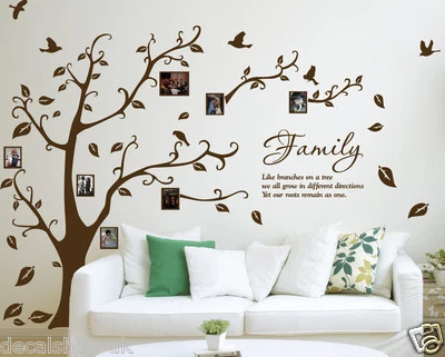 Family Photo Tree & Birds Art Vinyl Wall Sticker, DIY Wall Decal- HIGH QUALITY - Image 1 of 4