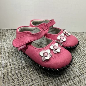 Pediped•Scarpe in pelle per bambina taglia 6-12 mesi•Nero/Rosa *Fiori*• - Foto 1 di 9