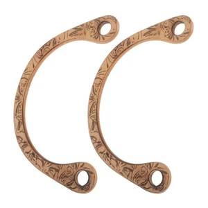  Handmade Carved Handbag Hardware Accessories Canvas Wooden Handles - Picture 1 of 17
