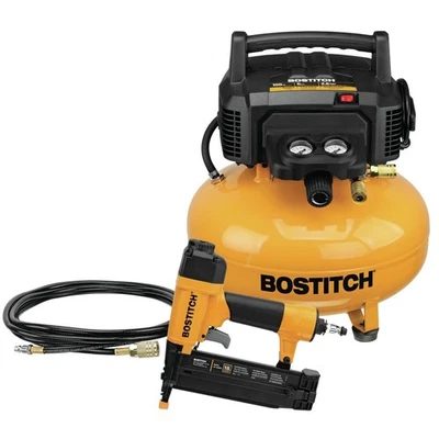 Compresor de aire Bostitch BXCM1KIT 6 gal 150 PSI para panqueques con kit de clavadora Brad nuevo Foto 1 de 4