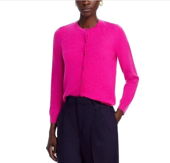 C by Bloomingdale's Crewneck Cashmere Cardigan MSRP $178 - Image 1 of 1