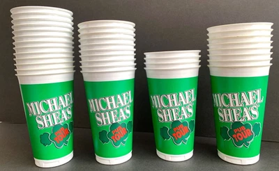 Michael Shea's Irish Pub Beer Cups Plastic Disposable Vintage Drinking Shamrock - Image 1 of 4