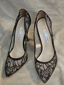 Oscar de la Renta Black Lace 4" Heel Back Size Euro 36 - Picture 1 of 1