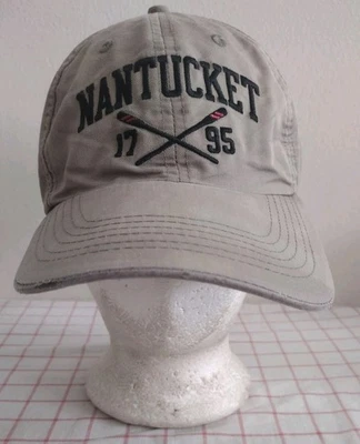 Nantucket 1795 Cap Hat Beige Adjustable Embroidered Boating Oars Whaling - Image 1 of 4