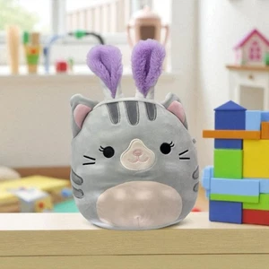 Squishmallows Tally Cat Bunny Ears 8" Grey Tabby Easter Plush Toy - Picture 1 of 7