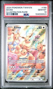 EEVEE 188/167 PSA 10 TWILIGHT MASQUERADE ILLUSTRATION RARE POKEMON CARD ENGLISH - Picture 1 of 2