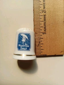 VINTAGE MORTON SALT WHITE THIMBLE - Picture 1 of 2