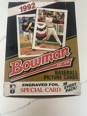 Caja de béisbol Bowman 1992 incluye 36 paquetes sellados Foto 1 de 4
